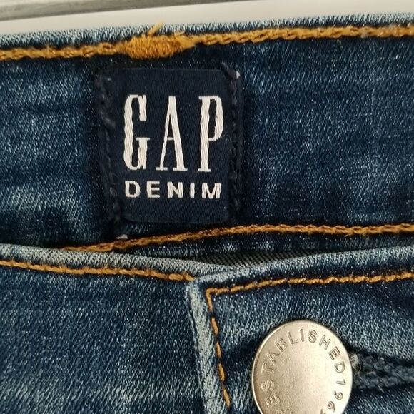 GAP Jeans Womens Size 28 Regular Blue Denim True Skinny Mid Rise 5 Pockets - Picture 9 of 12